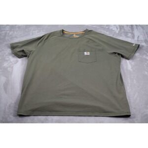 Carhartt Force Shirt Mens XL Green Relaxed Fit Pocket Crewneck Tee Workwear